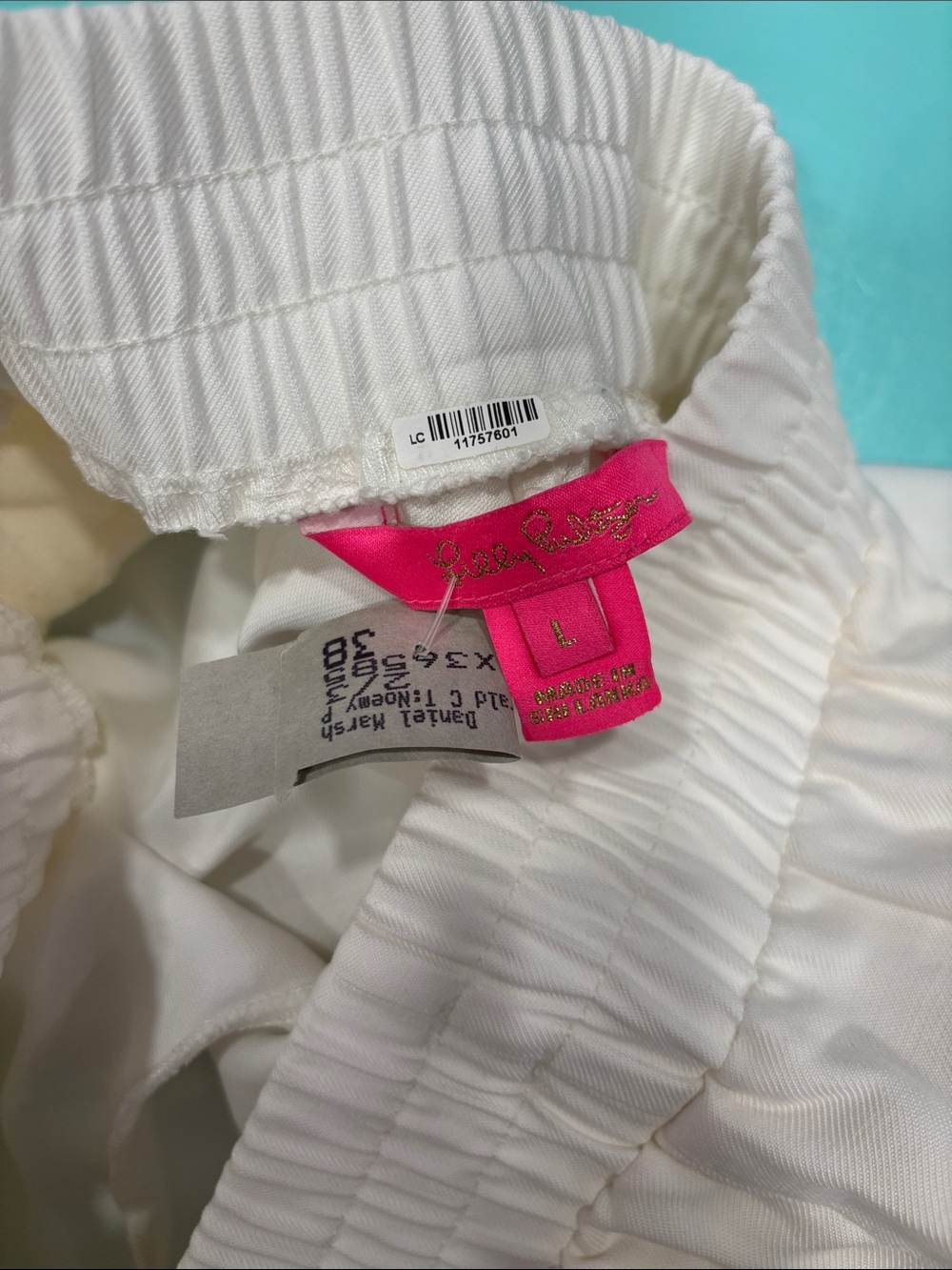 Lilly Pulitzer White Cropped Elastic-Waist Ankle Pants - Picture 2 of 3